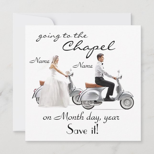 “Going to the Chapel” Save the Date Announcement  (Front)