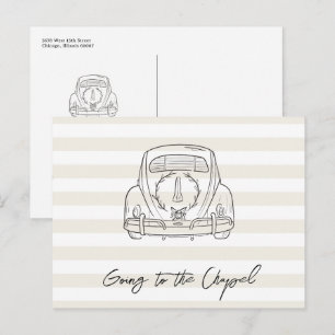 Going to the Chapel Wedding Car Save the Date Postcard