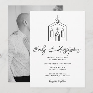 Going to the Chapel Wedding Photo Invitation
