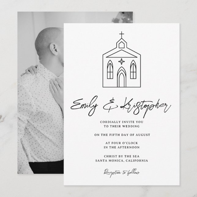 Going to the Chapel Wedding Photo Invitation (Front/Back)