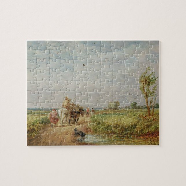 Going to the Hayfield, 1853 (oil on millboard) Jigsaw Puzzle (Horizontal)