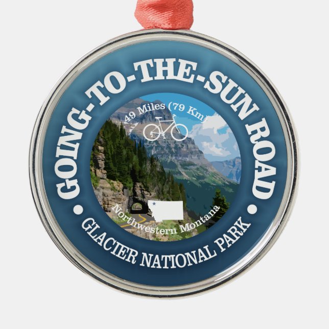 Going to the Sun (Cycling C) Metal Ornament (Front)