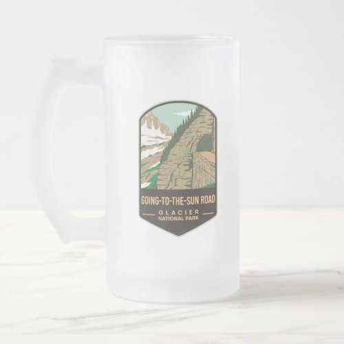 Going_To_The_Sun Road Glacier National Park Frosted Glass Beer Mug