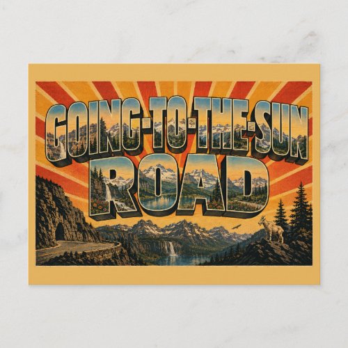 Going-to-the-Sun Road Montana Alpine Peaks Lakes Postcard