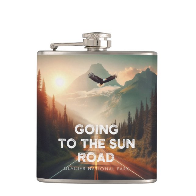 Going To The Sun Road Montana Eagle Flask (Front)