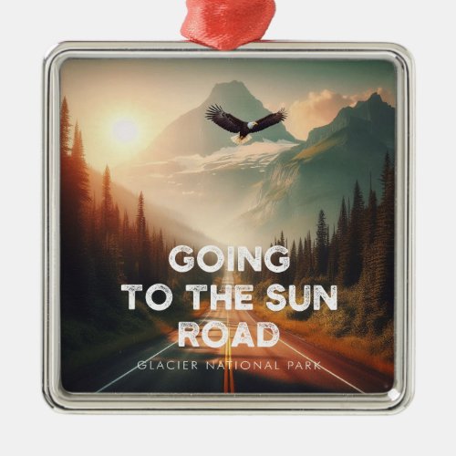 Going To The Sun Road Montana Eagle Metal Ornament