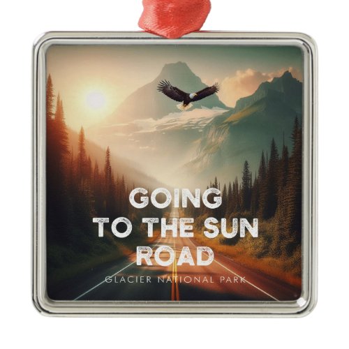 Going To The Sun Road Montana Eagle Metal Ornament