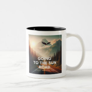 Going To The Sun Road Montana Eagle Two-Tone Coffee Mug