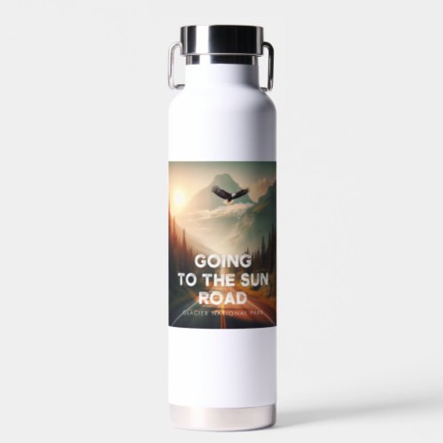 Going To The Sun Road Montana Eagle Water Bottle