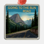 Going To The Sun Road Montana Landscape Metal Ornament