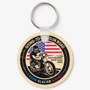 Going to the Sun Road Montana Motorcycle Keychain
