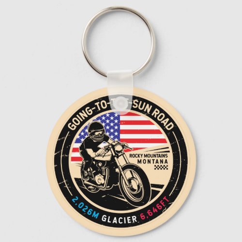 Going to the Sun Road Montana Motorcycle Keychain