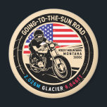 Going to the Sun Road Montana Motorcycle Magnet<br><div class="desc">Going-to-the-Sun Road done in a vintage,  distressed style emblem. It is a famous scenic drive found in Montana and Glacier National Park.</div>
