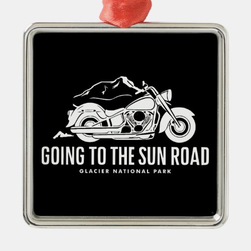 Going To The Sun Road Montana Motorcycle Metal Ornament