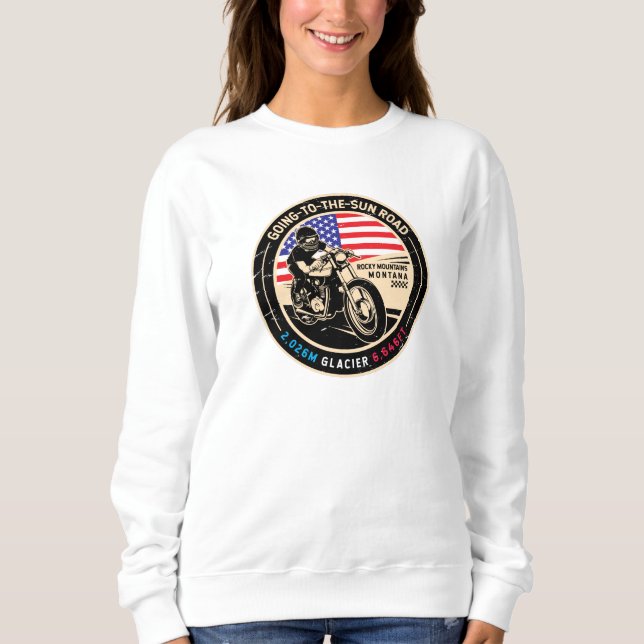 Going to the Sun Road Montana Motorcycle Sweatshirt (Front)