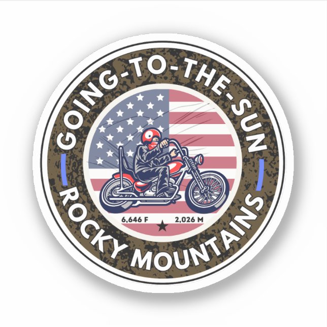 Going-to-the-Sun Road montana motorcycle trip Sticker (Front)