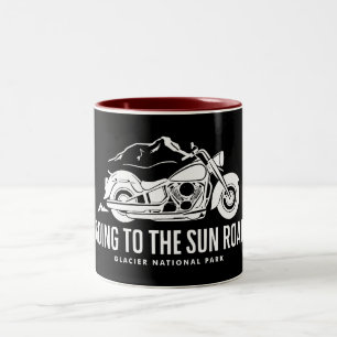 Going To The Sun Road Montana Motorcycle Two-Tone Coffee Mug