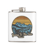 Going To The Sun Road Montana Retro Flask