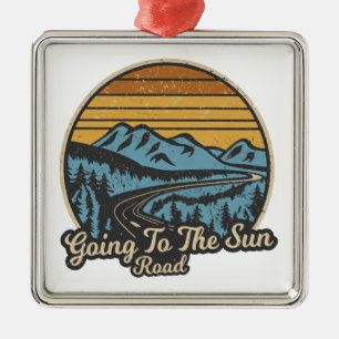Going To The Sun Road Montana Retro Metal Ornament