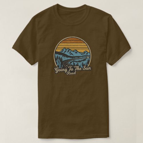 Going To The Sun Road Montana Retro T_Shirt