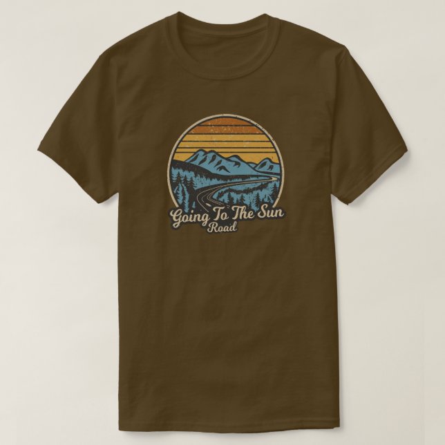 Going To The Sun Road Montana Retro T-Shirt (Design Front)