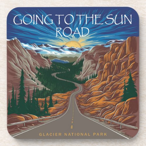 Going To The Sun Road Montana Vista Beverage Coaster