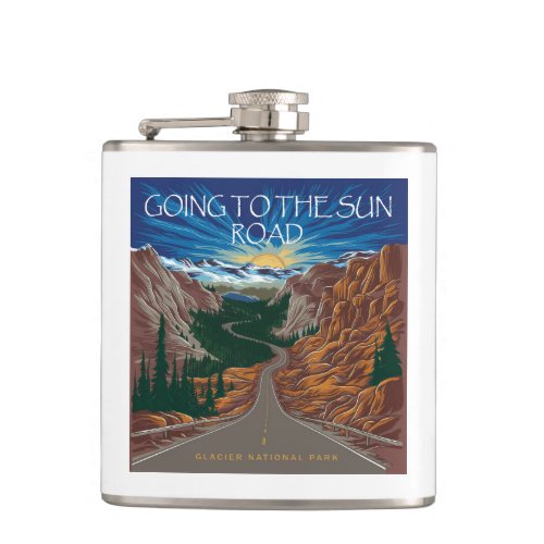 Going To The Sun Road Montana Vista Flask