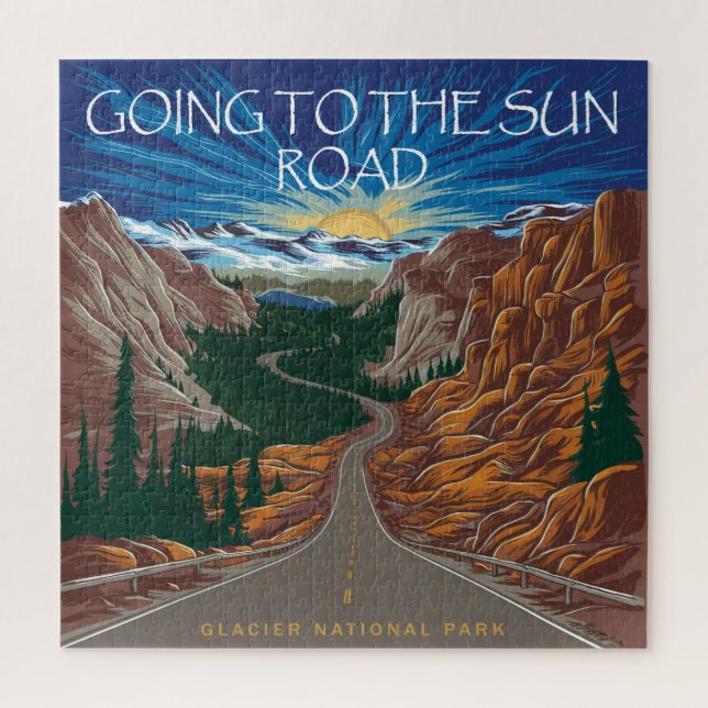 Going To The Sun Road Montana Vista Jigsaw Puzzle (Vertical)