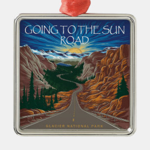 Going To The Sun Road Montana Vista Metal Ornament