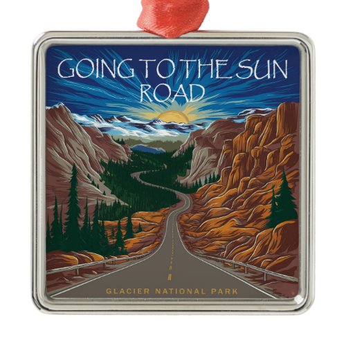 Going To The Sun Road Montana Vista Metal Ornament