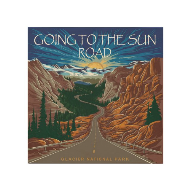 Going To The Sun Road Montana Vista Wood Wall Art (Front)