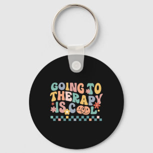 Going To The Therapy Is Cool Mental Health Autism Keychain