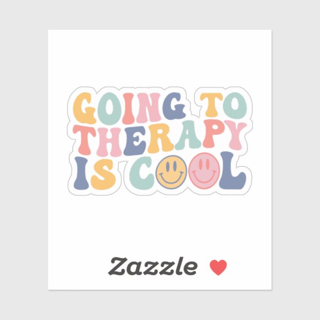 Going To Therapy Is Cool, Funny Mental Health Sticker (Sheet)
