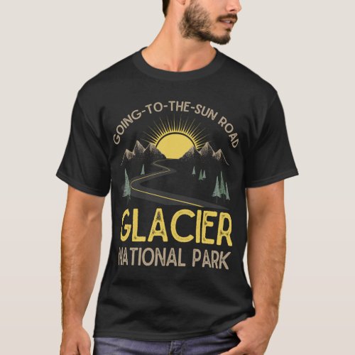 GoingToTheSun Road Glacier National Park Retro Mon T_Shirt