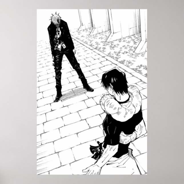 Gojo confronts Toji Jujutsu Kaisen Manga Panel Poster (Front)