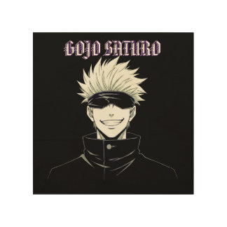 Gojo Saturo Anime Wood Wall Art