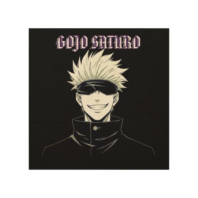Gojo Saturo Anime Wood Wall Art (Front)
