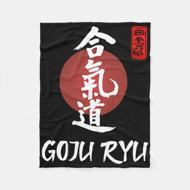 Goju Ryu Karate Uniform Goju Ryu Uniform Calligrap Fleece Blanket (Front)