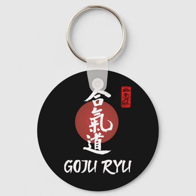 Goju Ryu Karate Uniform Goju Ryu Uniform Calligrap Keychain (Front)