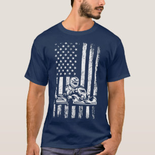 gokart american flag go kart racing Classic TShirt