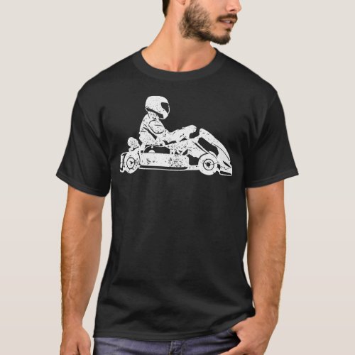 Gokart Kart Racing Driver Karting Retro Gift 3 T_Shirt