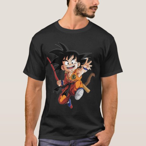 Goku child with his magic stick png T_Shirt