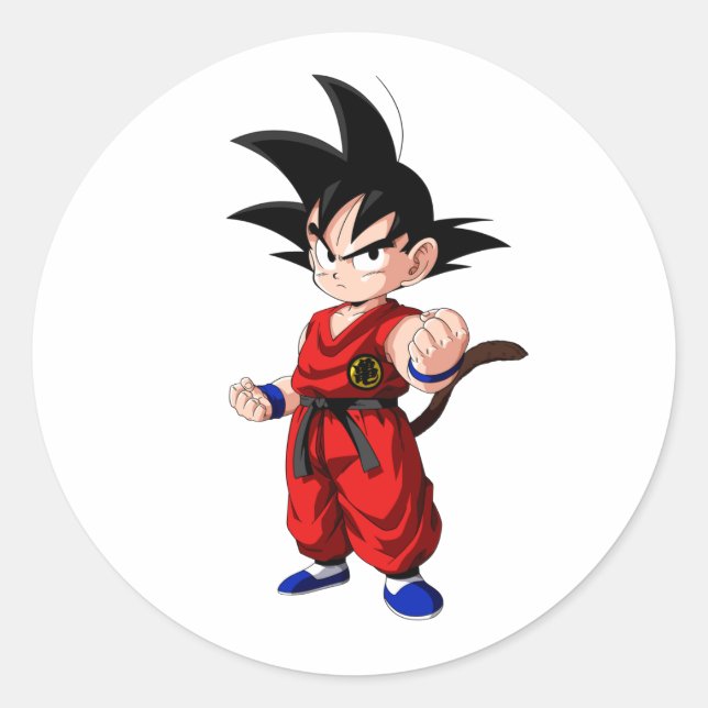 Goku  classic round sticker (Front)