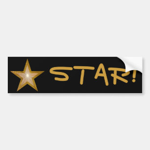 Gol Star 'STAR!' bumper sticker black