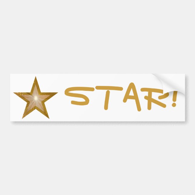 Gol Star 'STAR!' bumper sticker white (Front)