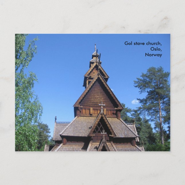 Gol stave church postcard #1 (Front)