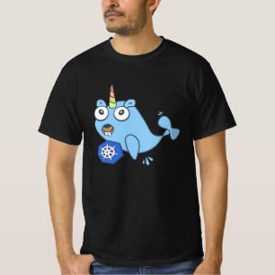 Golang gopher Docker unicorn with Kubernetes T-Shirt