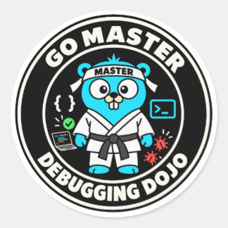 Golang Gopher, Go language mascot. Programming Classic Round Sticker