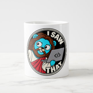 Golang Gopher Jesus meme Giant Coffee Mug