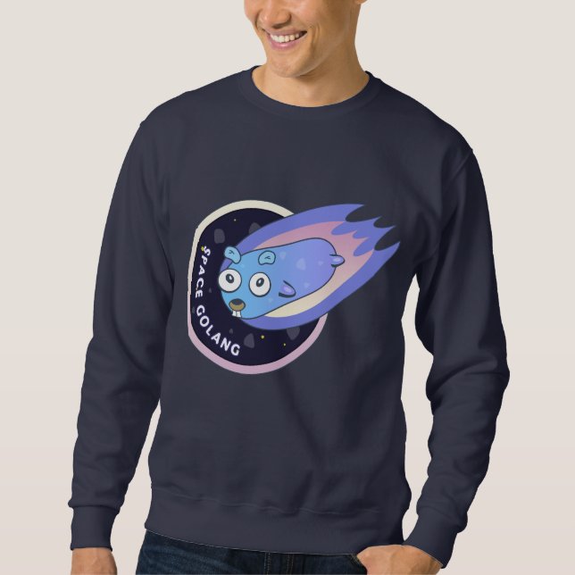 Golang gopher space comet sweatshirt (Front)